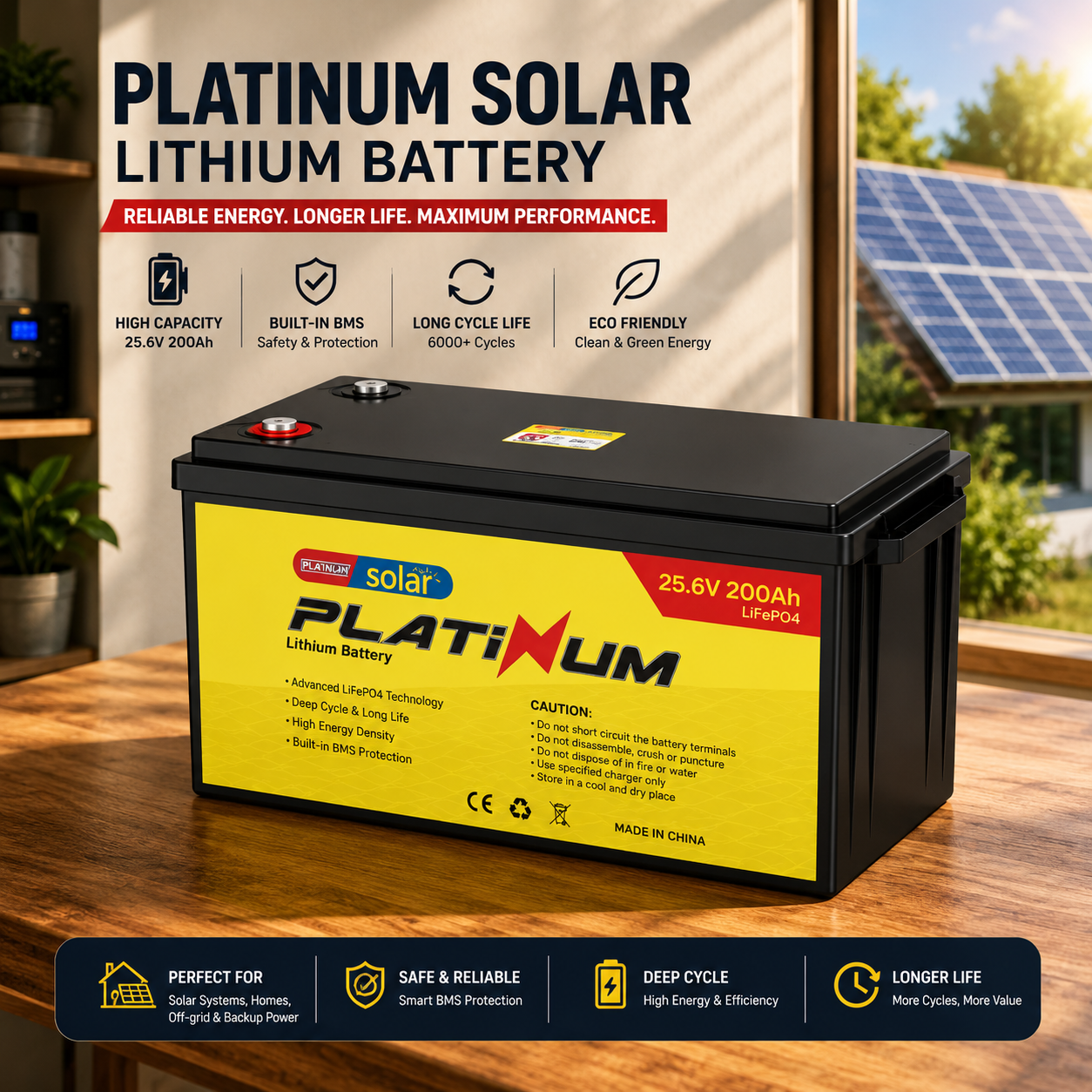 200ah 24v Platinum Lithium Battery Lifepo4 Chloride Solar