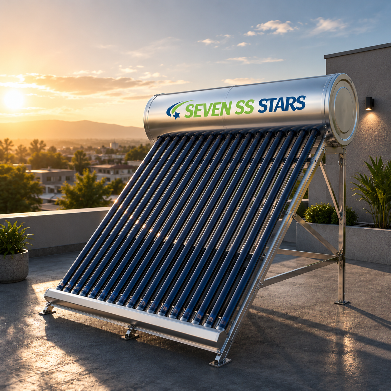 300L Seven SS Stars Stainless Non-Press Solar Heater | Kreatives.co.ke Kenya