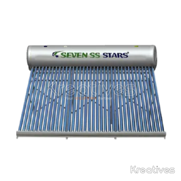 350 Ltrs Non Pressurized SEVEN SS STARS Solar Water Heater | Stainless Steel Vacuum Tube