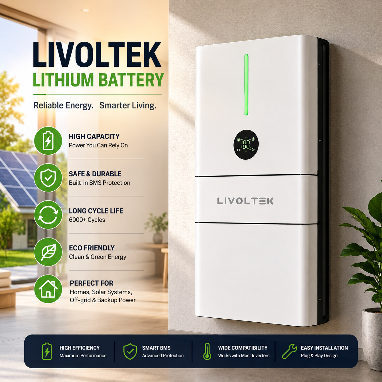 6kW Livoltek All-in-One ESS System – 6kW Hybrid Inverter with Wi-Fi + 5.12kWh Lithium Battery (Hyper 6000)