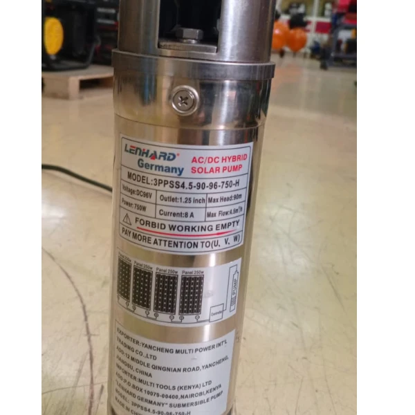 Lenhard Germany 90Mtr 750Watts 1.25Inch A/C DC HYBRID SOLAR PUMP - 96Volts