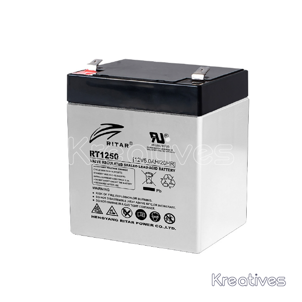 Ritar RT1250 12V 5Ah AGM VRLA Battery