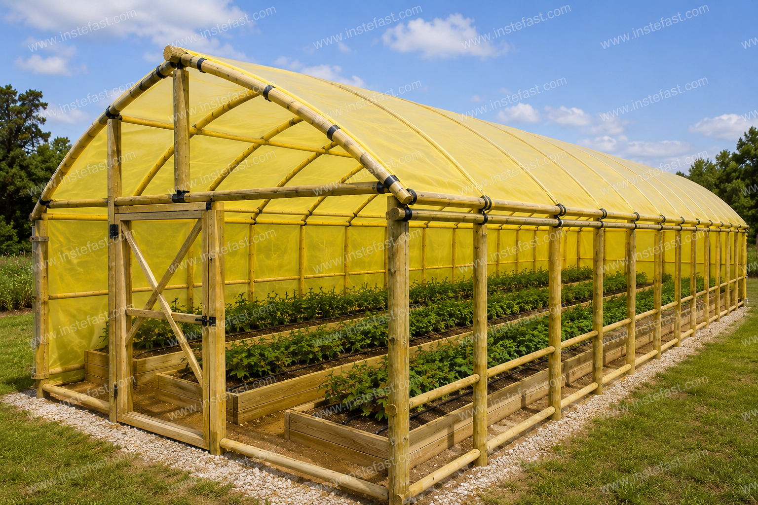 8m x 30m Wooden Greenhouse Kenya – Commercial Timber Greenhouse | Kreatives.co.ke