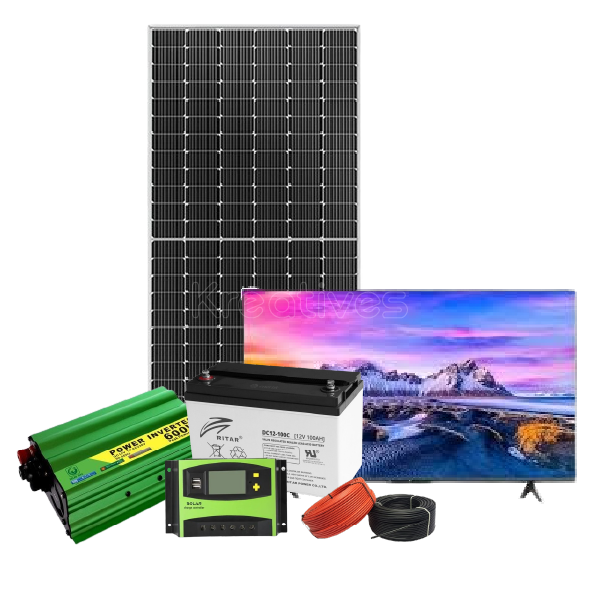 600W Off-Grid Solar Tv  32″ Digital System Kit