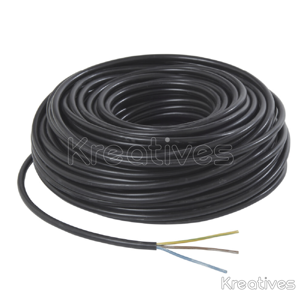 FLEXIBLE CABLE 2.5MM X 3 CORE WHITE/BLACK ROLL