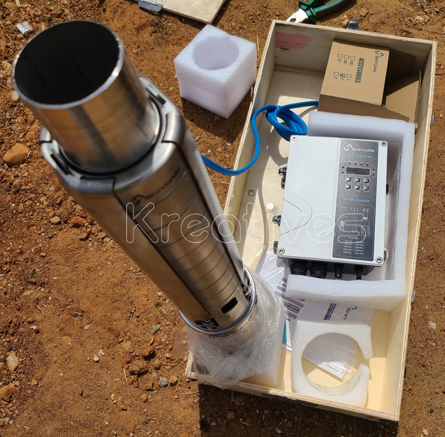 Shiyuan 200M 1.25inch 4.5m3/h Solar DC submersible pump | With Controller