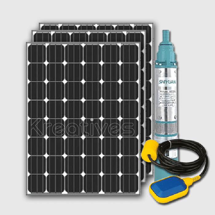 Shiyuan 3600L/H 70M Head Solar Submersible Pump + 750Watts Solar System Kit