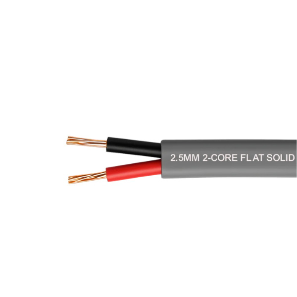 Tronic 2.5mm 2 Core Flat Solid PVC Cable (Per Meter)