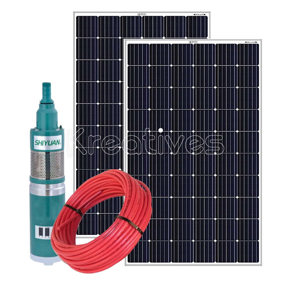 Shiyuan DC Solar 50M 3000l/H pump System with Solar Panels
