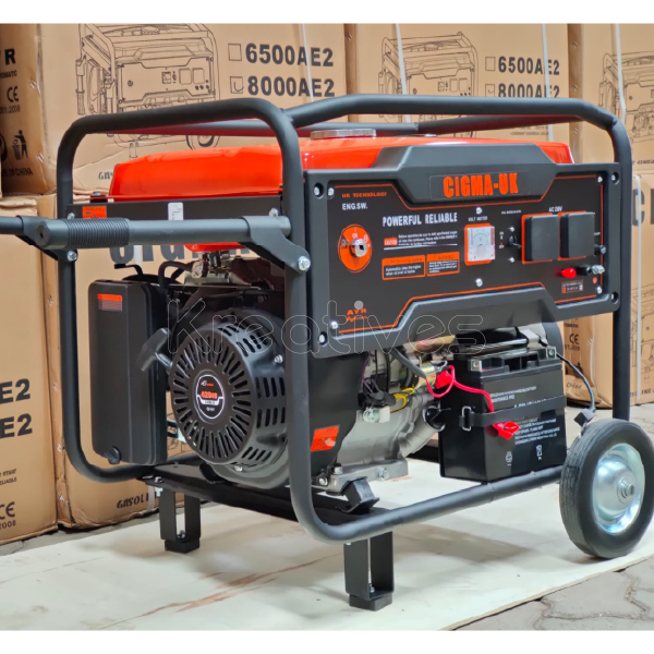 CIGMA-UK 8kva Petrol Generator With wheels and trolley