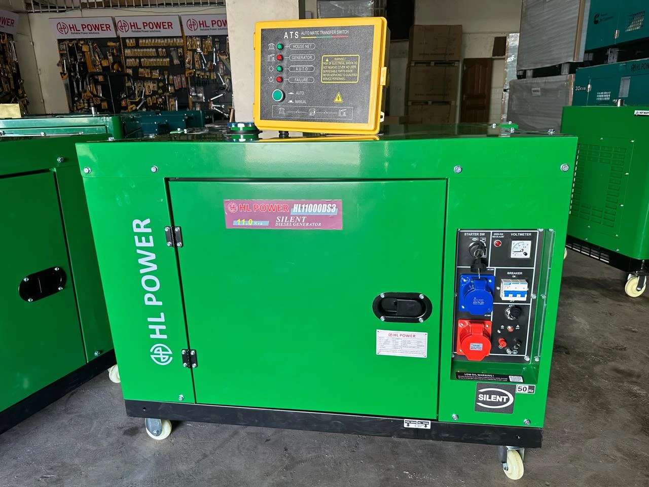 HL Power UK Diesel 12.5Kva Single/3Phase Silent Generator With ATS - HL12500DS3