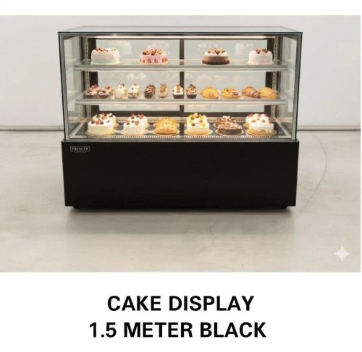 Commercial Cake Display 1.5M – Black