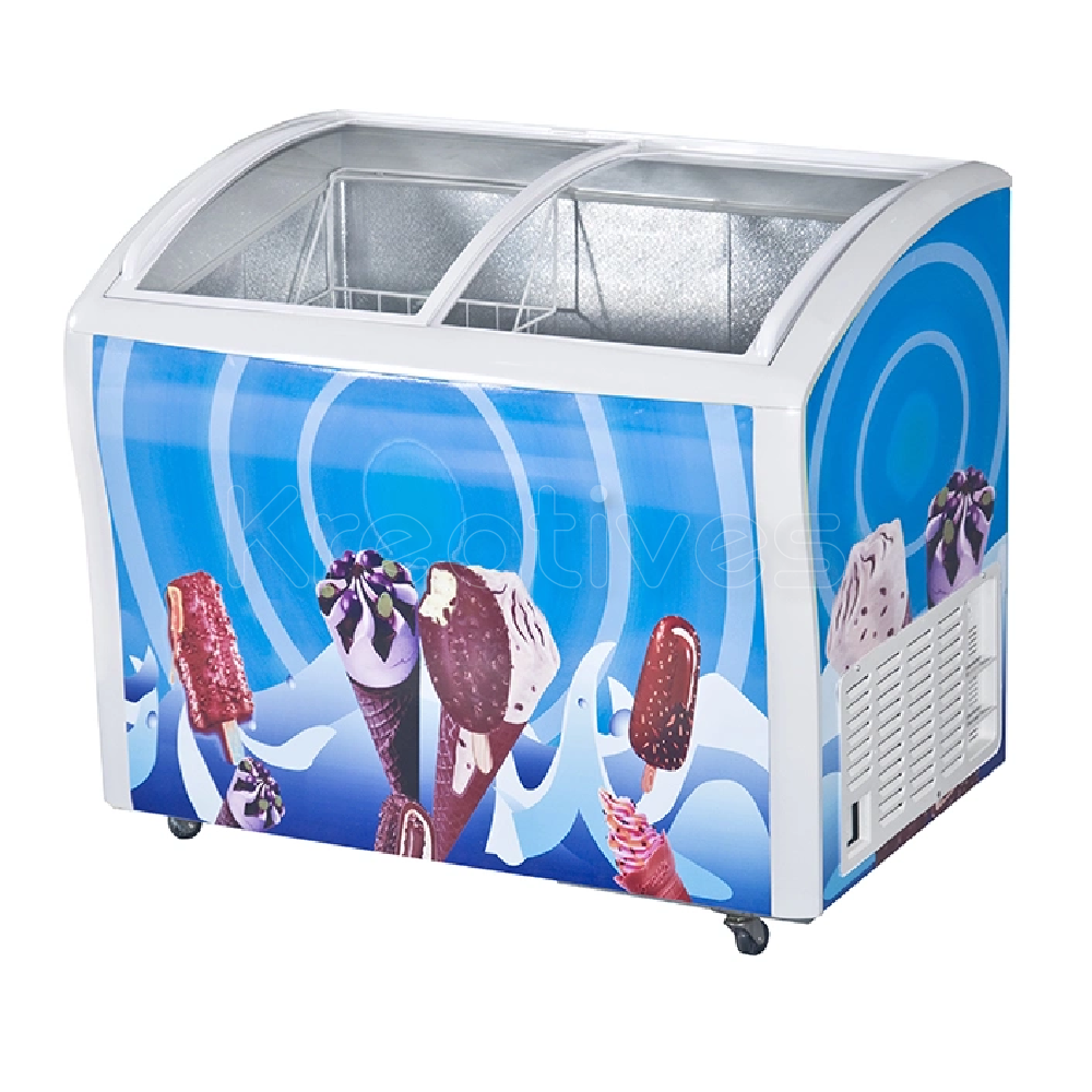 330L Sliding Glass Door Ice Cream Display Chest Freezer