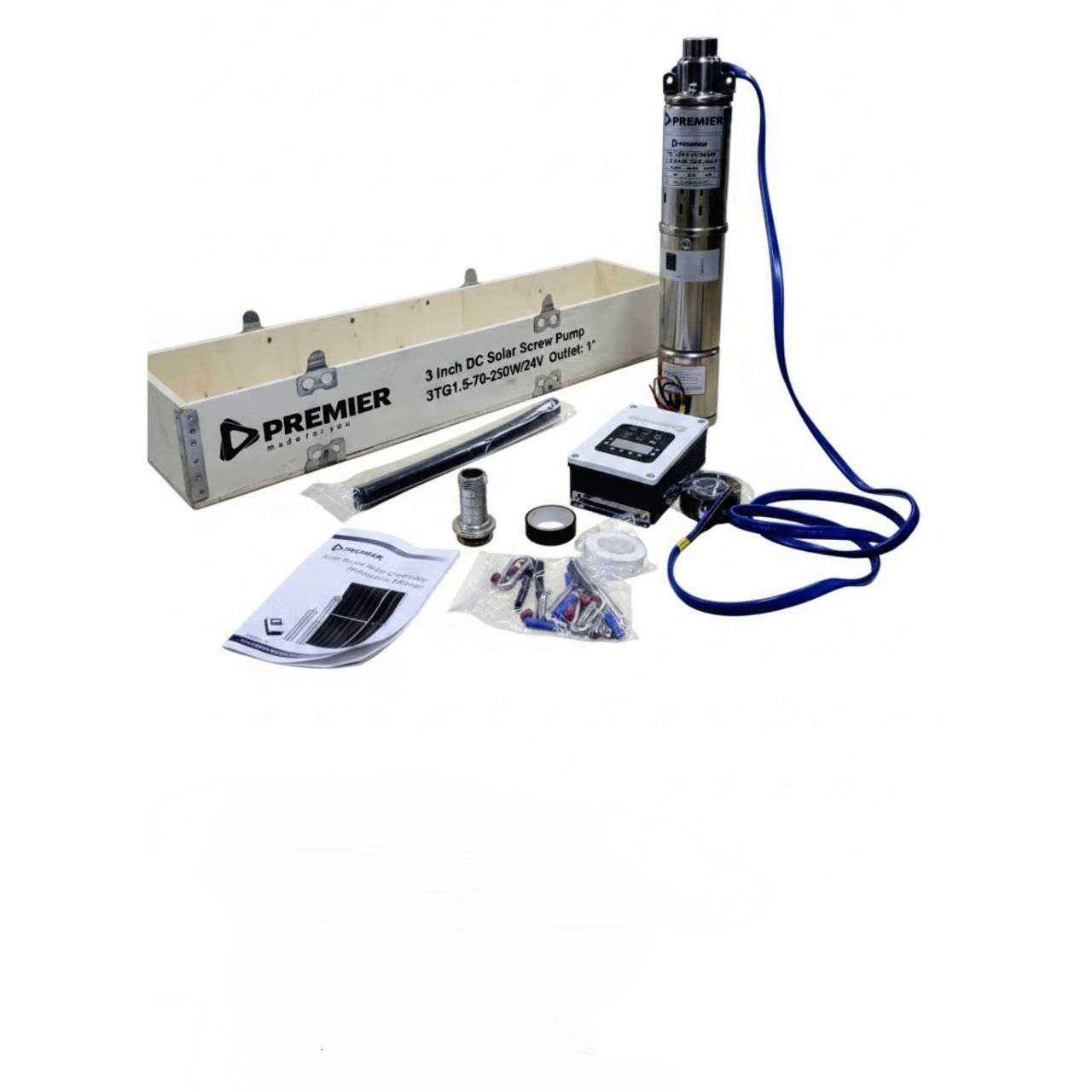 Premier 24V 250W Solar DC Brushless Submersible Pump – 70m Max Head | Kreatives.co.ke Kenya