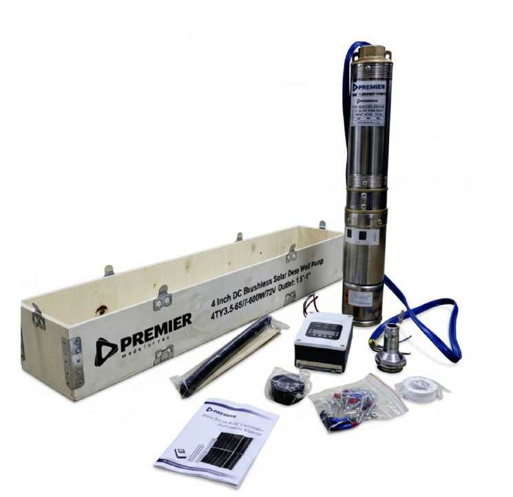 Premier 72V 600W Solar DC Brushless Submersible Pump – 65m Max Head | Kreatives.co.ke Kenya