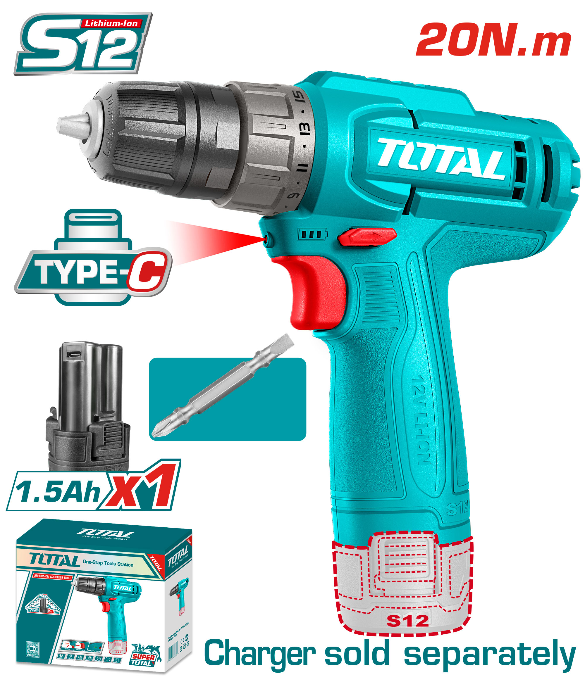 Total 12V 20Nm Cordless Drill | Kreatives.co.ke Kenya