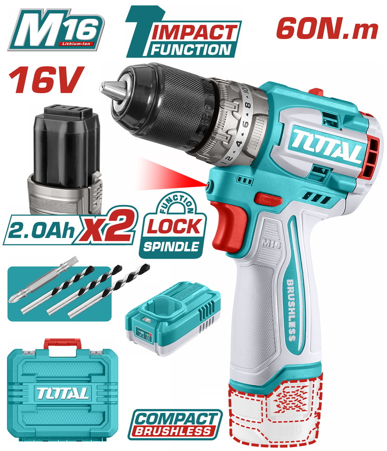 Total 16V 60Nm Compact Impact Drill | Kreatives.co.ke Kenya