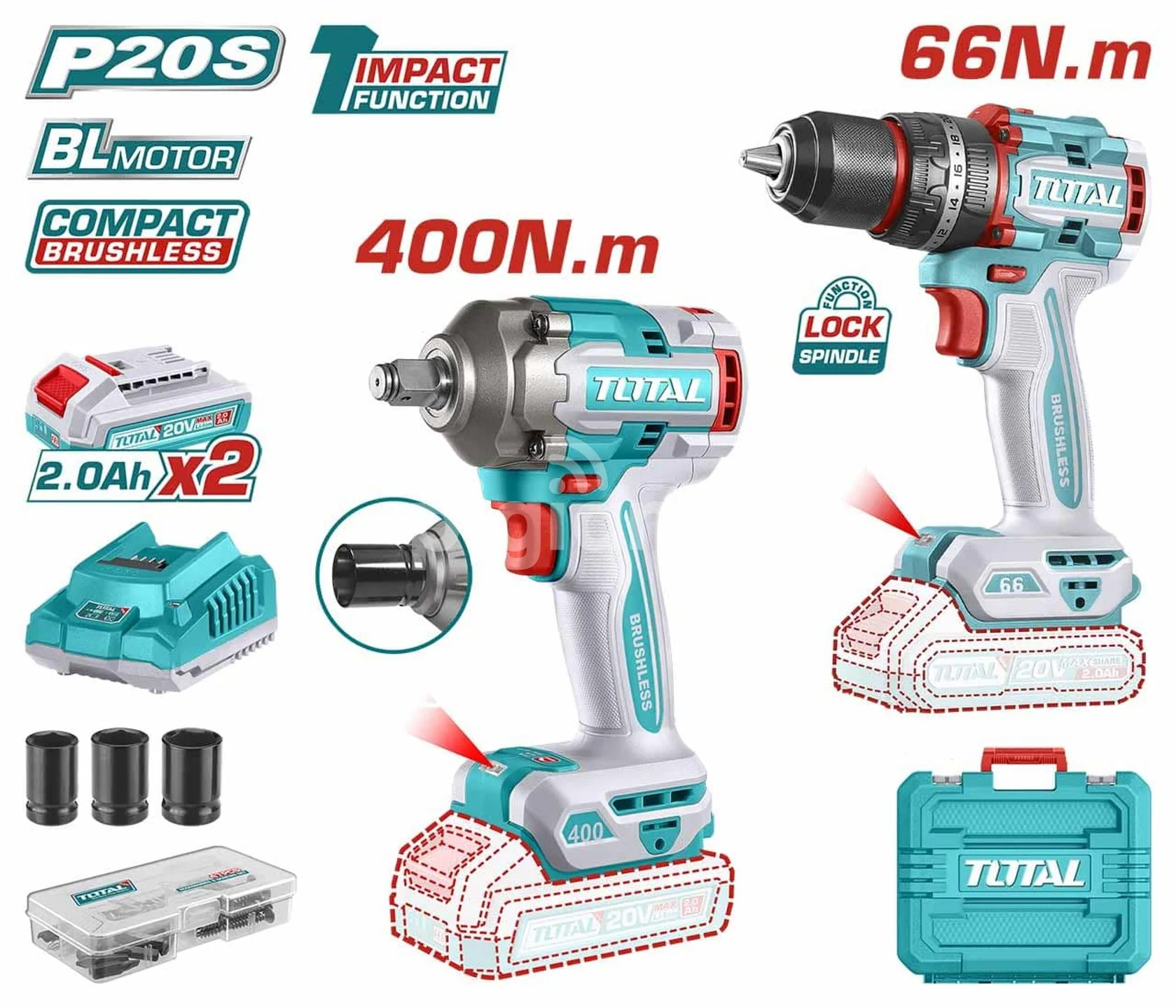 Total 2-Piece Cordless Combo Kit | Kreatives.co.ke Kenya