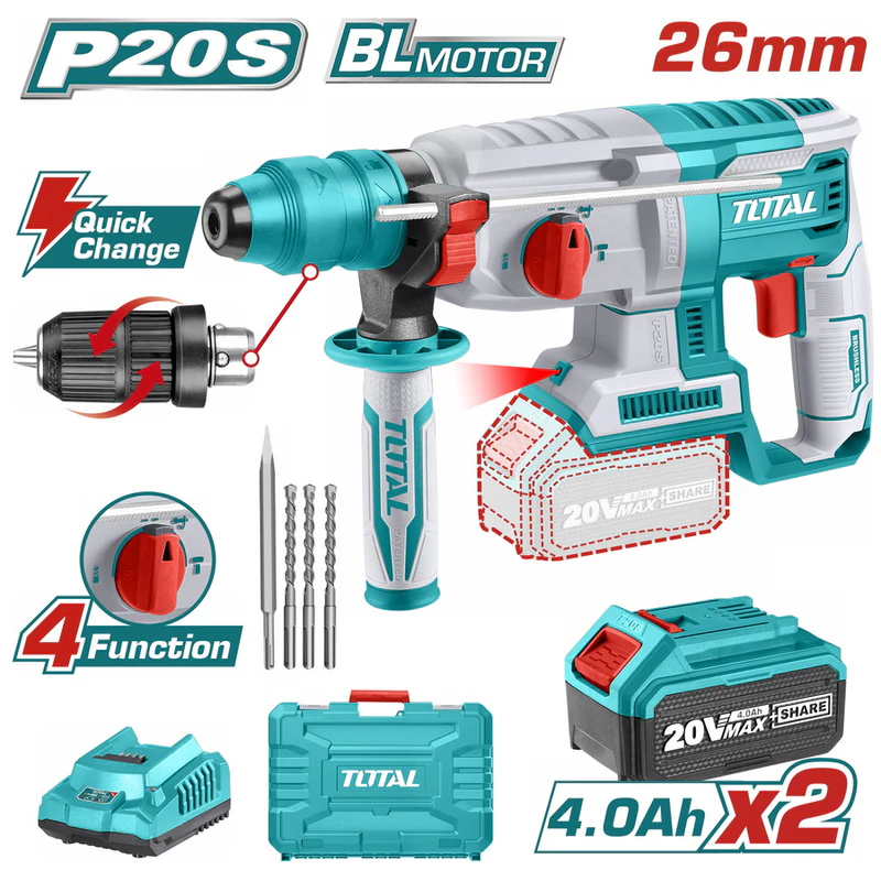 Total 20V 26mm Li-Ion Rotary Hammer | Kreatives.co.ke Kenya