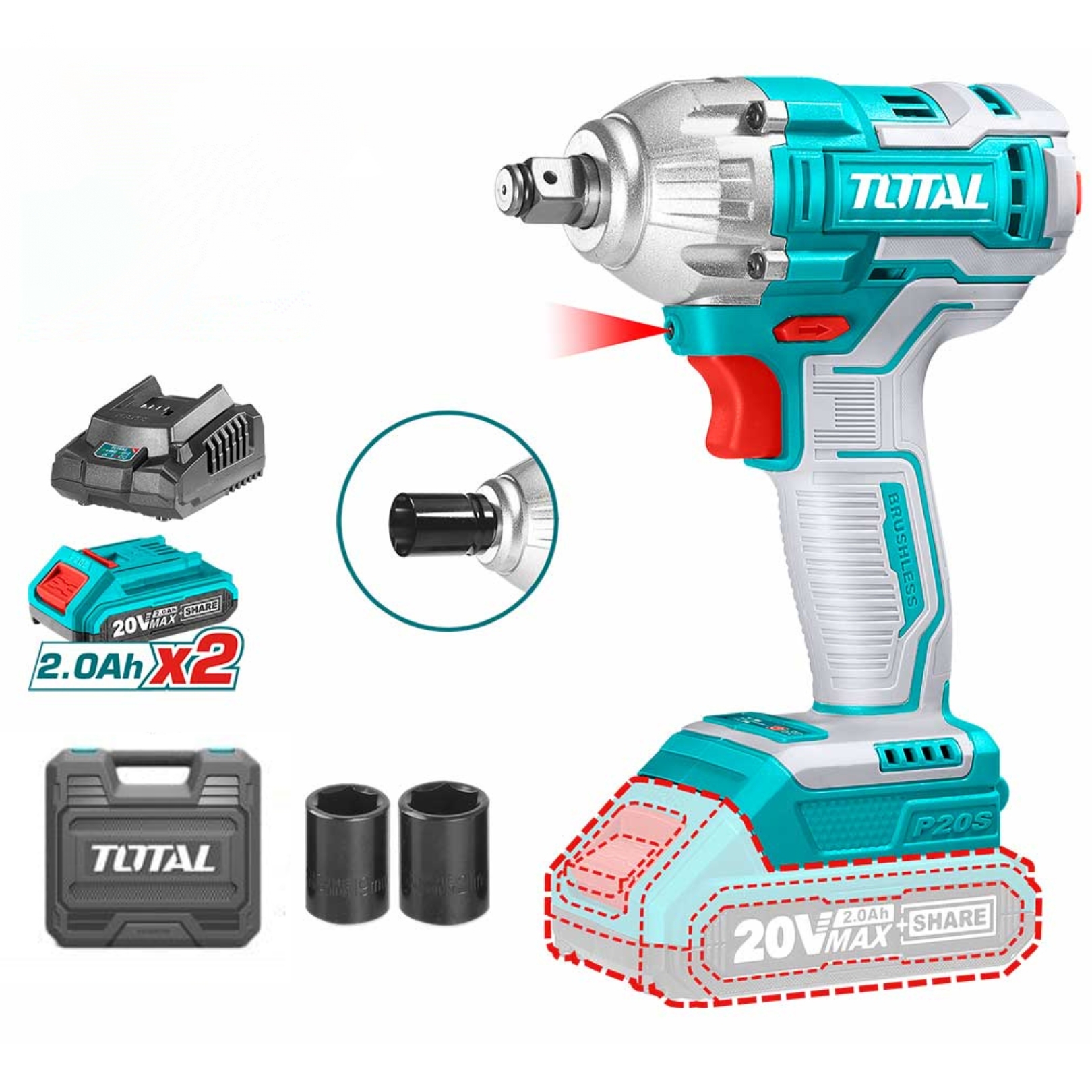 Total 20V 300Nm Li-Ion Impact Wrench | Kreatives.co.ke Kenya