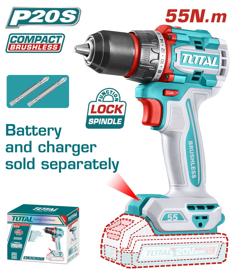 Total 20V 55Nm Compact Drill | Kreatives.co.ke Kenya