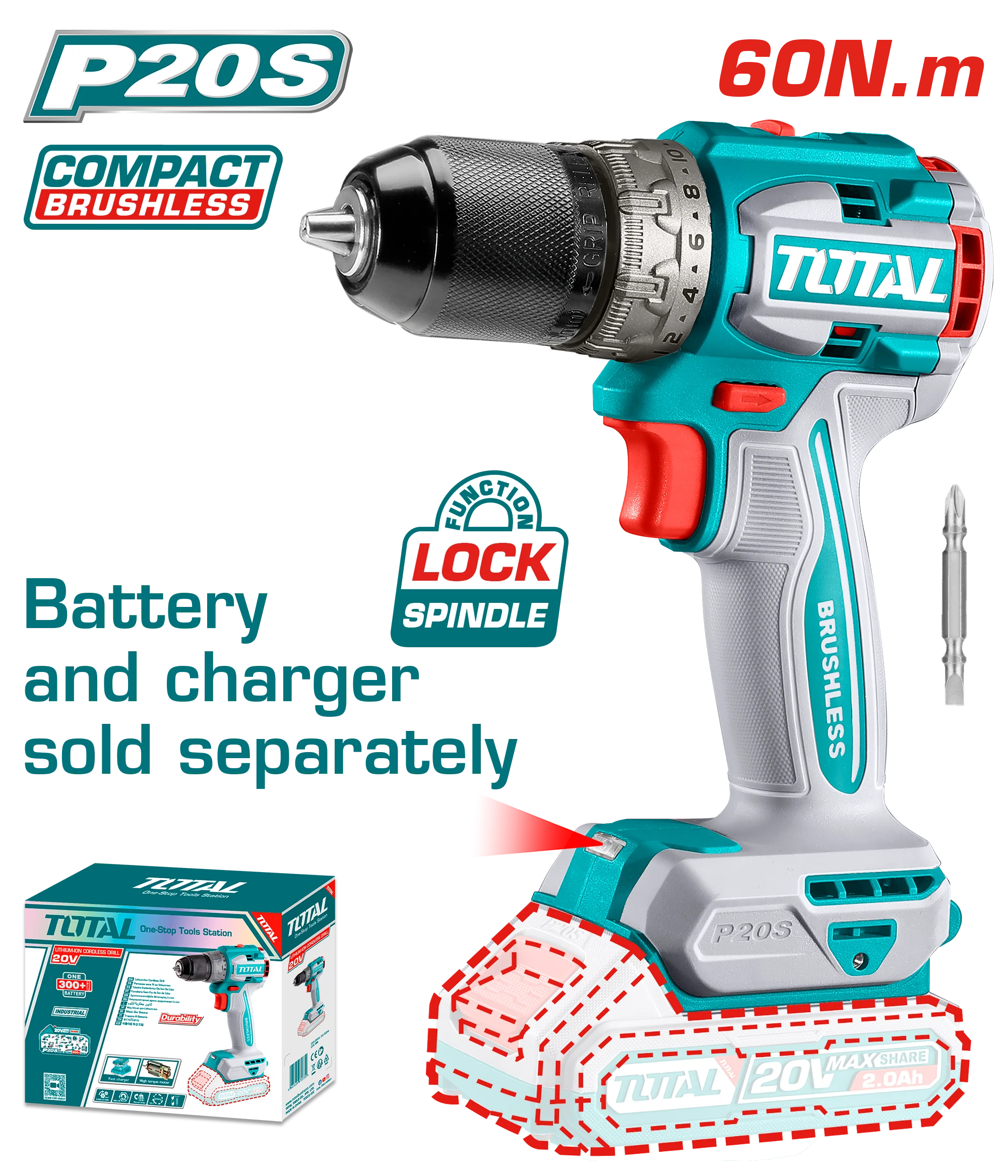 Total 20V 60Nm Compact Drill | Kreatives.co.ke Kenya