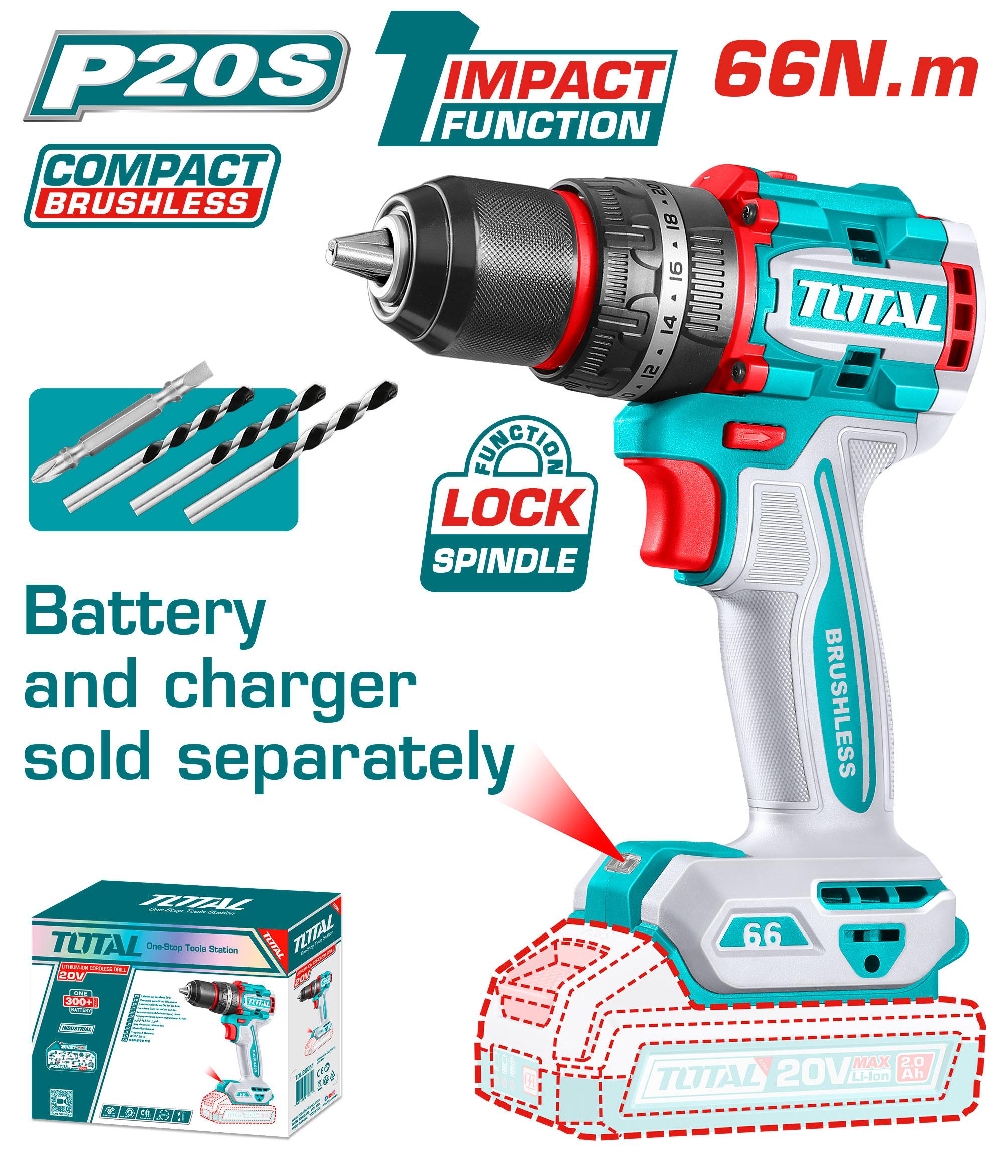 Total 20V 66Nm Compact Impact Drill | Kreatives.co.ke Kenya