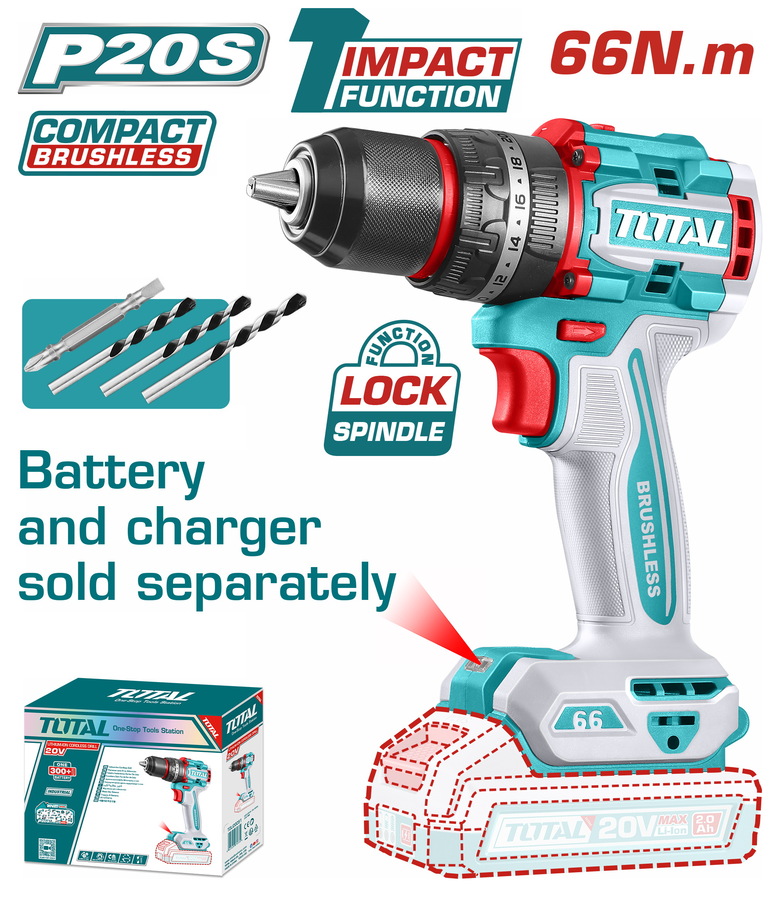 Total 20V 66Nm Compact Impact Drill | Kreatives.co.ke Kenya