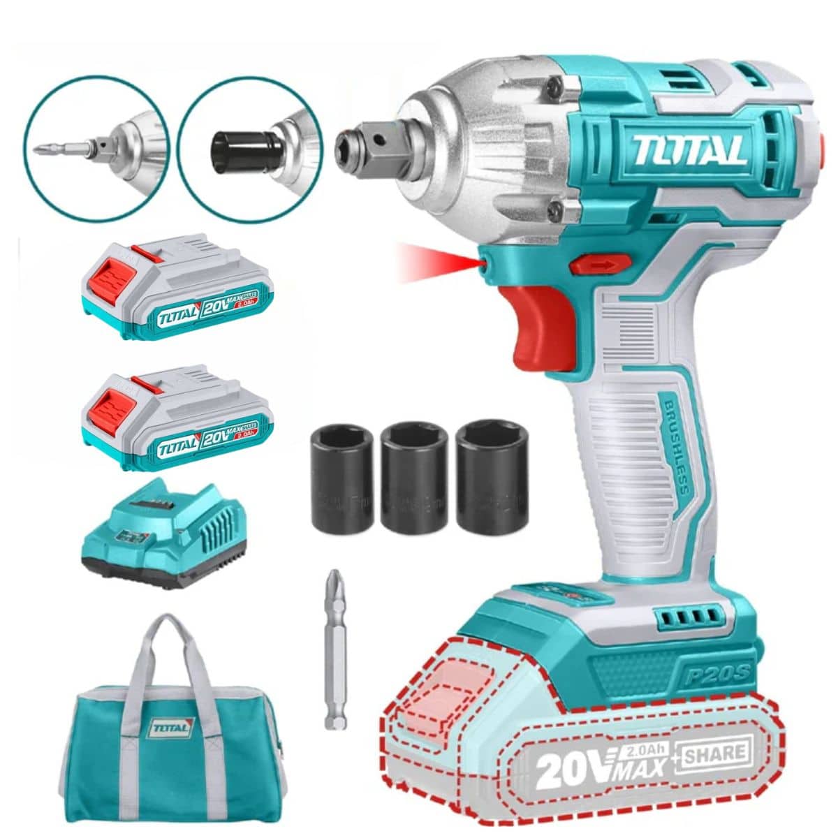 Total 230Nm Cordless Impact Driver & Wrench | Kreatives.co.ke Kenya