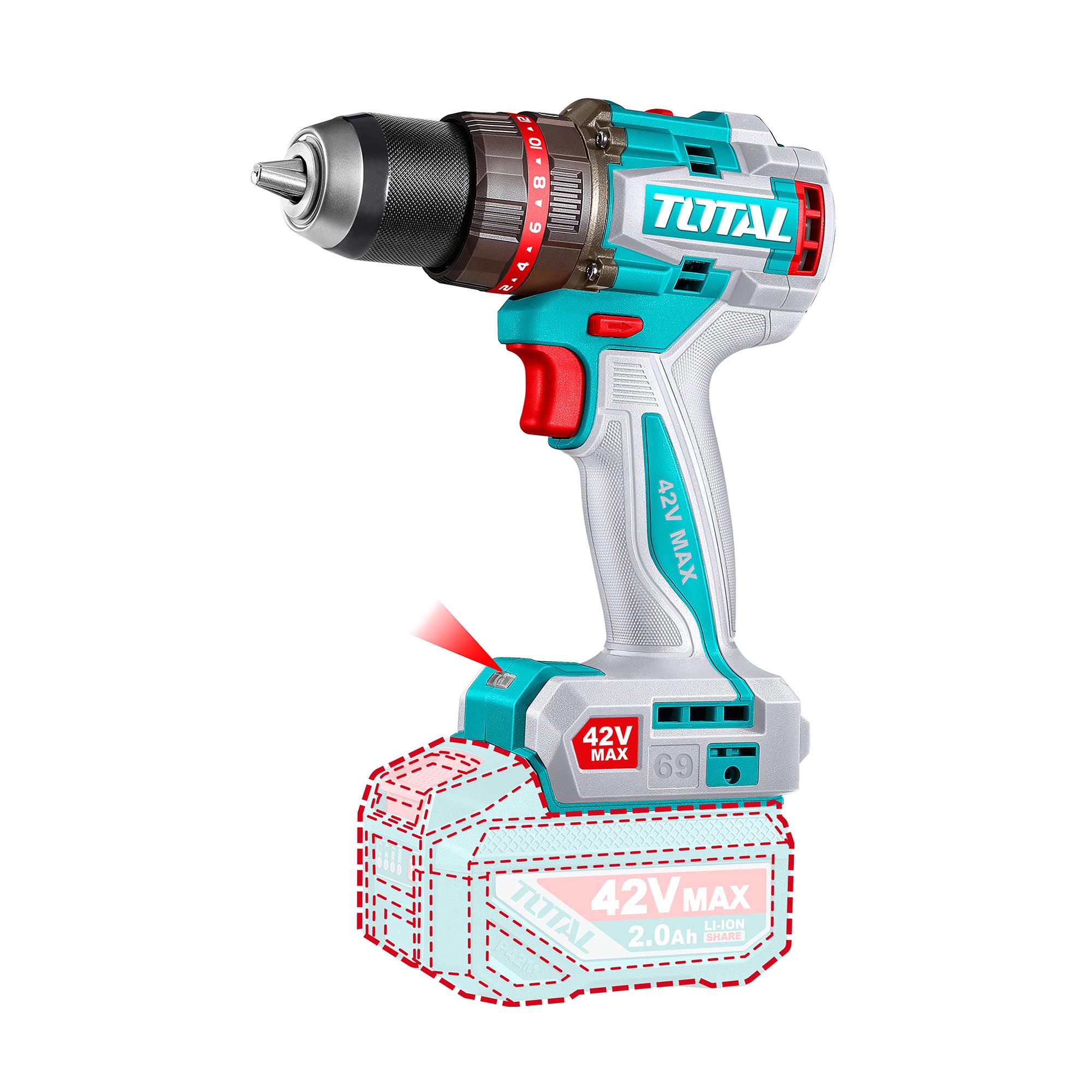 Total 42V 69Nm Compact Impact Drill | Kreatives.co.ke Kenya